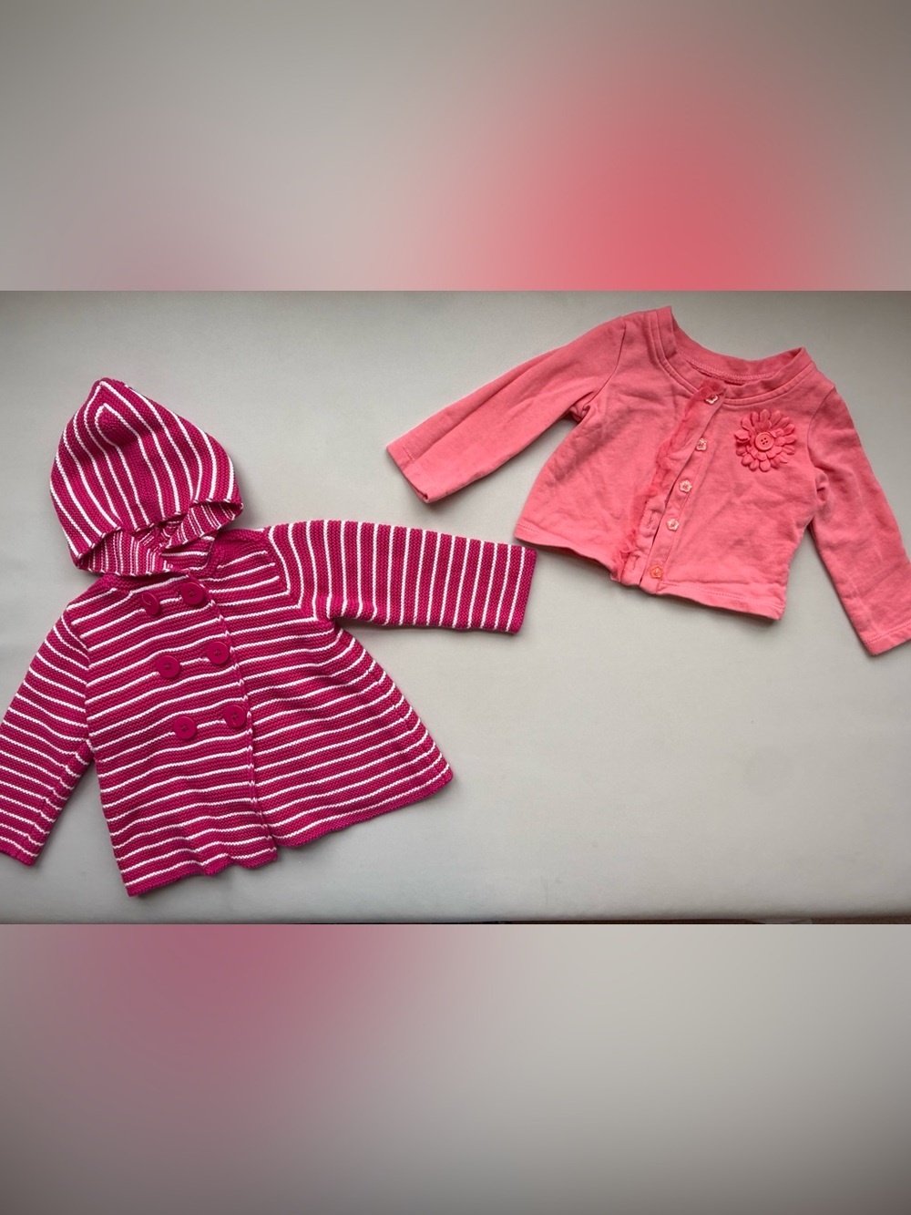 Adorable Girls’ Pink Sweater & Cardigan Set – Cute & Cozy! 💕